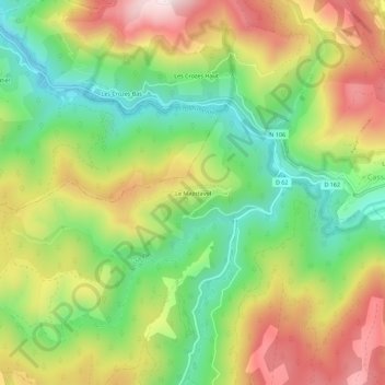 Topografische kaart Le Majistavol, hoogte, reliëf