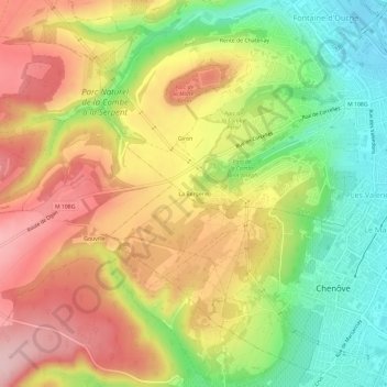 Topografische kaart La Bergerie, hoogte, reliëf