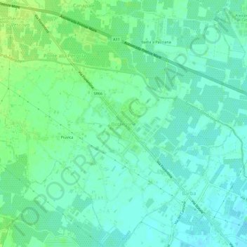 Topografische kaart Bottegone, hoogte, reliëf