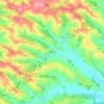 Topografische kaart Lamaison, hoogte, reliëf