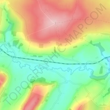 Topografische kaart Houlsyke, hoogte, reliëf