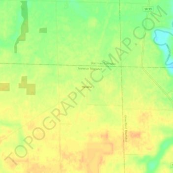 Topografische kaart Havana, hoogte, reliëf