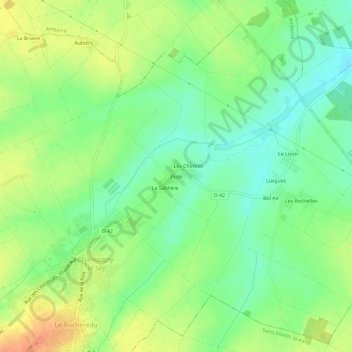 Topografische kaart Puze, hoogte, reliëf
