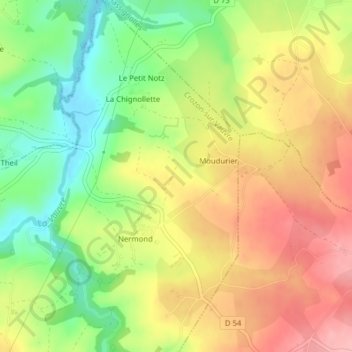 Topografische kaart Le Bois Raton, hoogte, reliëf