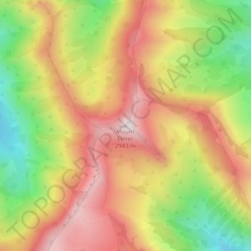 Topografische kaart Mount Elmer, hoogte, reliëf