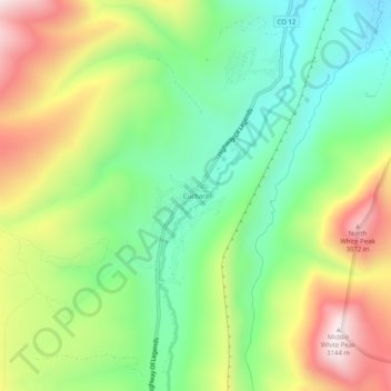 Topografische kaart Cuchara, hoogte, reliëf
