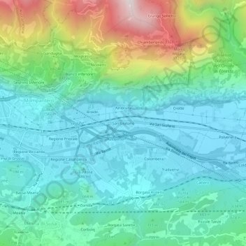 Topografische kaart San Giuliano, hoogte, reliëf