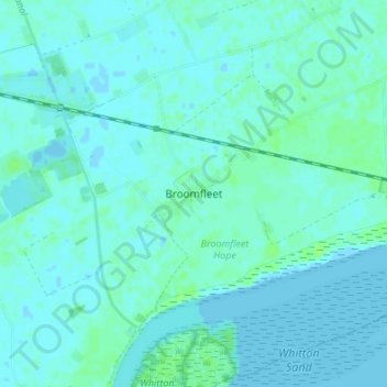 Topografische kaart Broomfleet, hoogte, reliëf