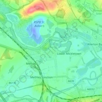 Topografische kaart Mickletown, hoogte, reliëf