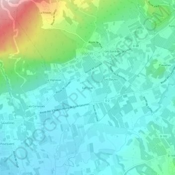 Topografische kaart Lafrique, hoogte, reliëf