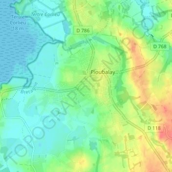 Topografische kaart La Prée Neuve, hoogte, reliëf