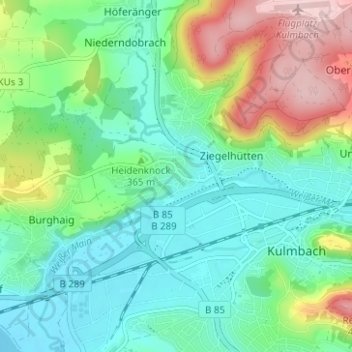 Topografische kaart Petzmannsberg, hoogte, reliëf