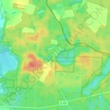 Topografische kaart Neuthymen, hoogte, reliëf