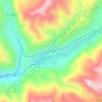 Topografische kaart Chillca, hoogte, reliëf