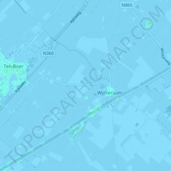 Topografische kaart Bouwerschap, hoogte, reliëf