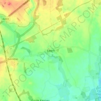 Topografische kaart Ewen, hoogte, reliëf