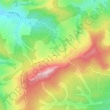 Topografische kaart Straja, hoogte, reliëf