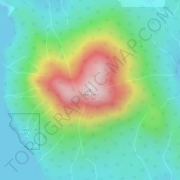 Topografische kaart Lone Cone, hoogte, reliëf