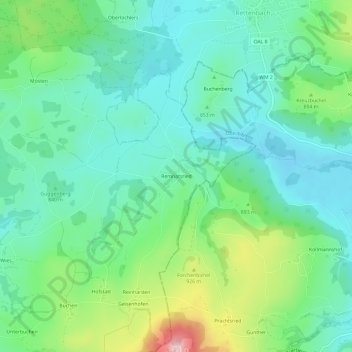 Topografische kaart Remnatsried, hoogte, reliëf