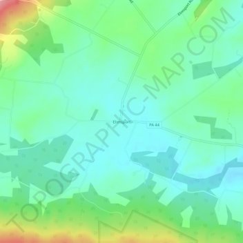Topografische kaart Elimsport, hoogte, reliëf