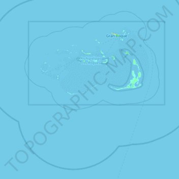 Topografische kaart Cayo Sal, hoogte, reliëf