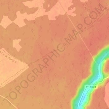 Topografische kaart Carreteras, hoogte, reliëf