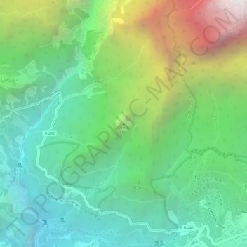 Topografische kaart Tête de Lion, hoogte, reliëf