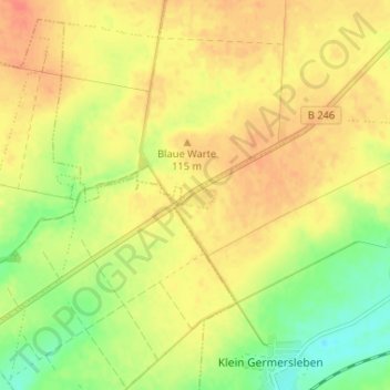 Topografische kaart Stadt Frankfurt, hoogte, reliëf