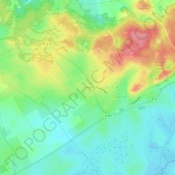 Topografische kaart Le Plat, hoogte, reliëf
