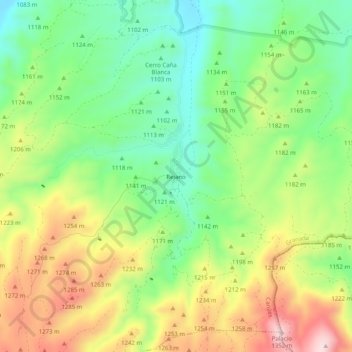 Topografische kaart Rejano, hoogte, reliëf