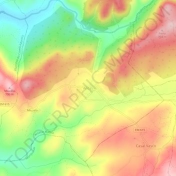 Topografische kaart Antas, hoogte, reliëf