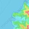 Topografische kaart Poggio Fortino, hoogte, reliëf