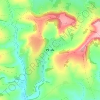 Topografische kaart Plush, hoogte, reliëf