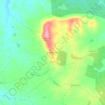 Topografische kaart Aldeia da Serra, hoogte, reliëf