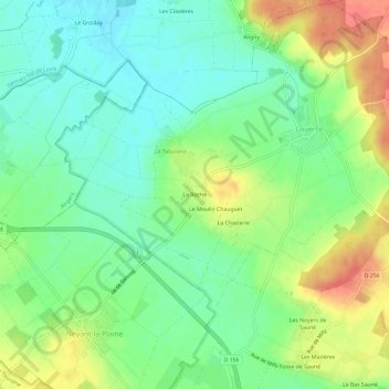 Topografische kaart La Roche, hoogte, reliëf