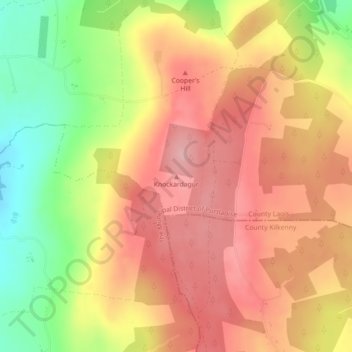Topografische kaart Knockardagur, hoogte, reliëf