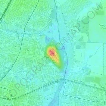 Topografische kaart Großer Ahrensfelder Berg, hoogte, reliëf