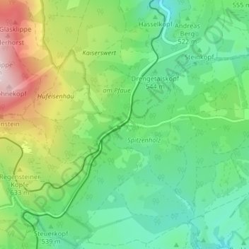 Topografische kaart Drei Annen Hohne, hoogte, reliëf