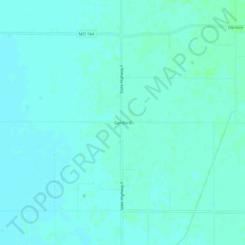 Topografische kaart Samford, hoogte, reliëf