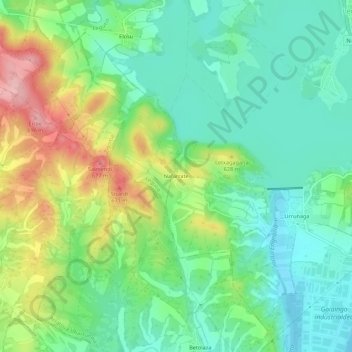 Topografische kaart Nafarrate, hoogte, reliëf