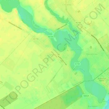 Topografische kaart Samurcași, hoogte, reliëf