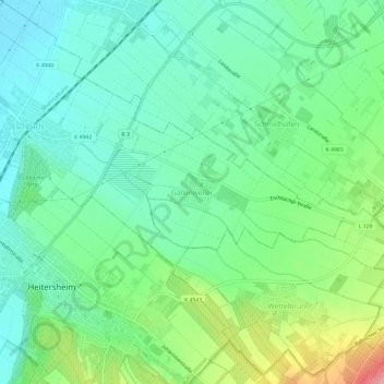 Topografische kaart Gallenweiler, hoogte, reliëf