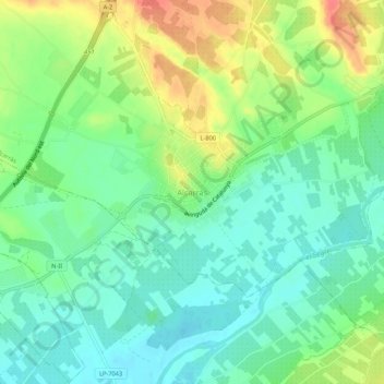 Topografische kaart Alcarràs, hoogte, reliëf