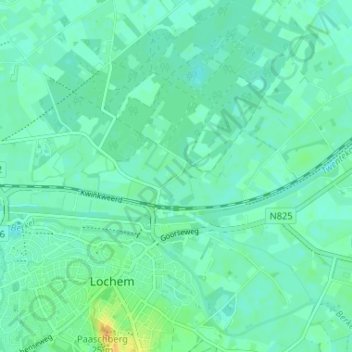 Topografische kaart Ampsen, hoogte, reliëf