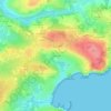 Topografische kaart Landromiou, hoogte, reliëf