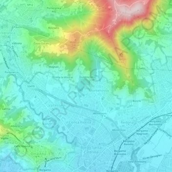 Topografische kaart Quintino Basso, hoogte, reliëf