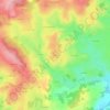 Topografische kaart Le Bost, hoogte, reliëf