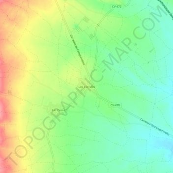 Topografische kaart Los Corrales, hoogte, reliëf