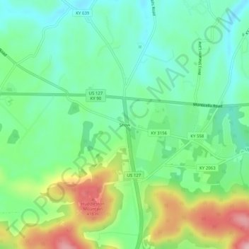 Topografische kaart Snow, hoogte, reliëf