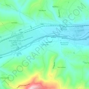 Topografische kaart Casemolino, hoogte, reliëf
